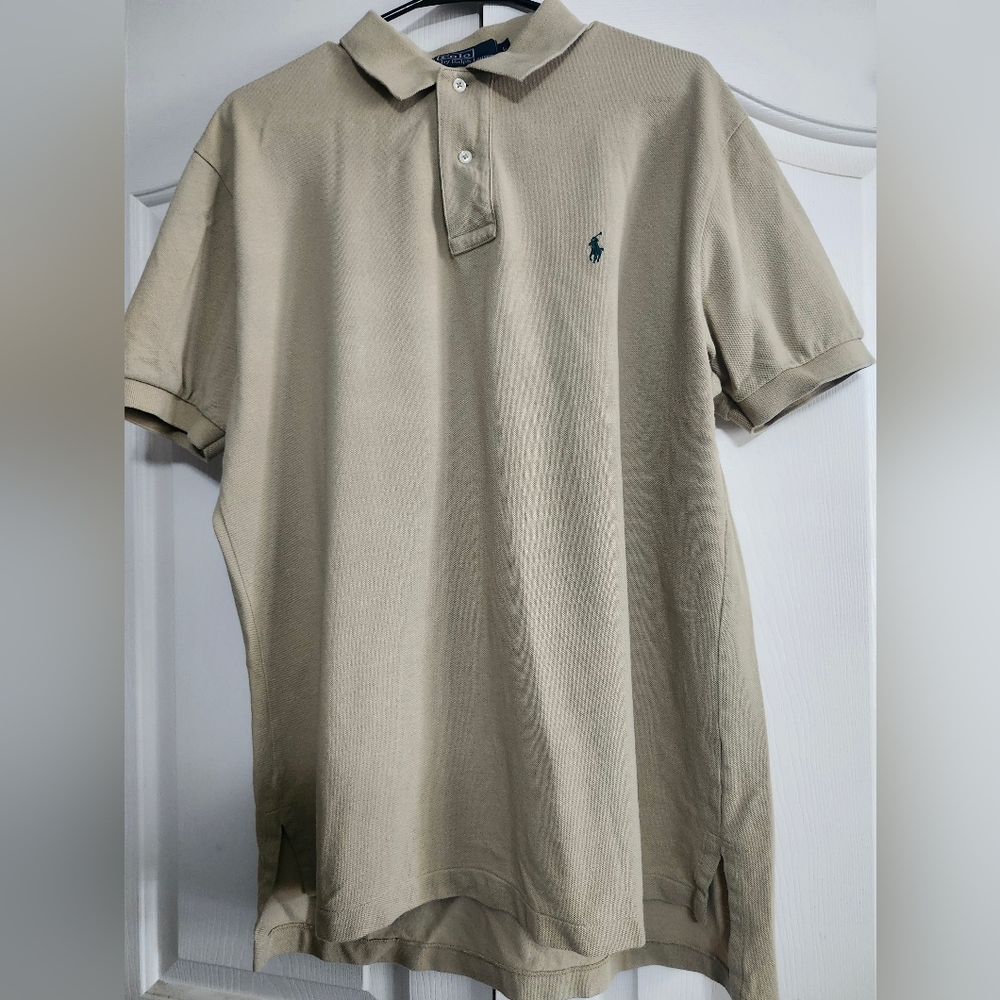 Polo by Ralph Lauren Men's Tan Polo Shirt Size Large